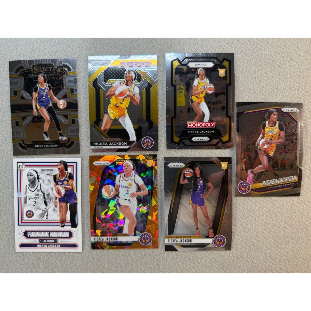2024 Panini Rickea Jackson WNBA RC 7 Card Lot Prizm Monopoly Select Sparks